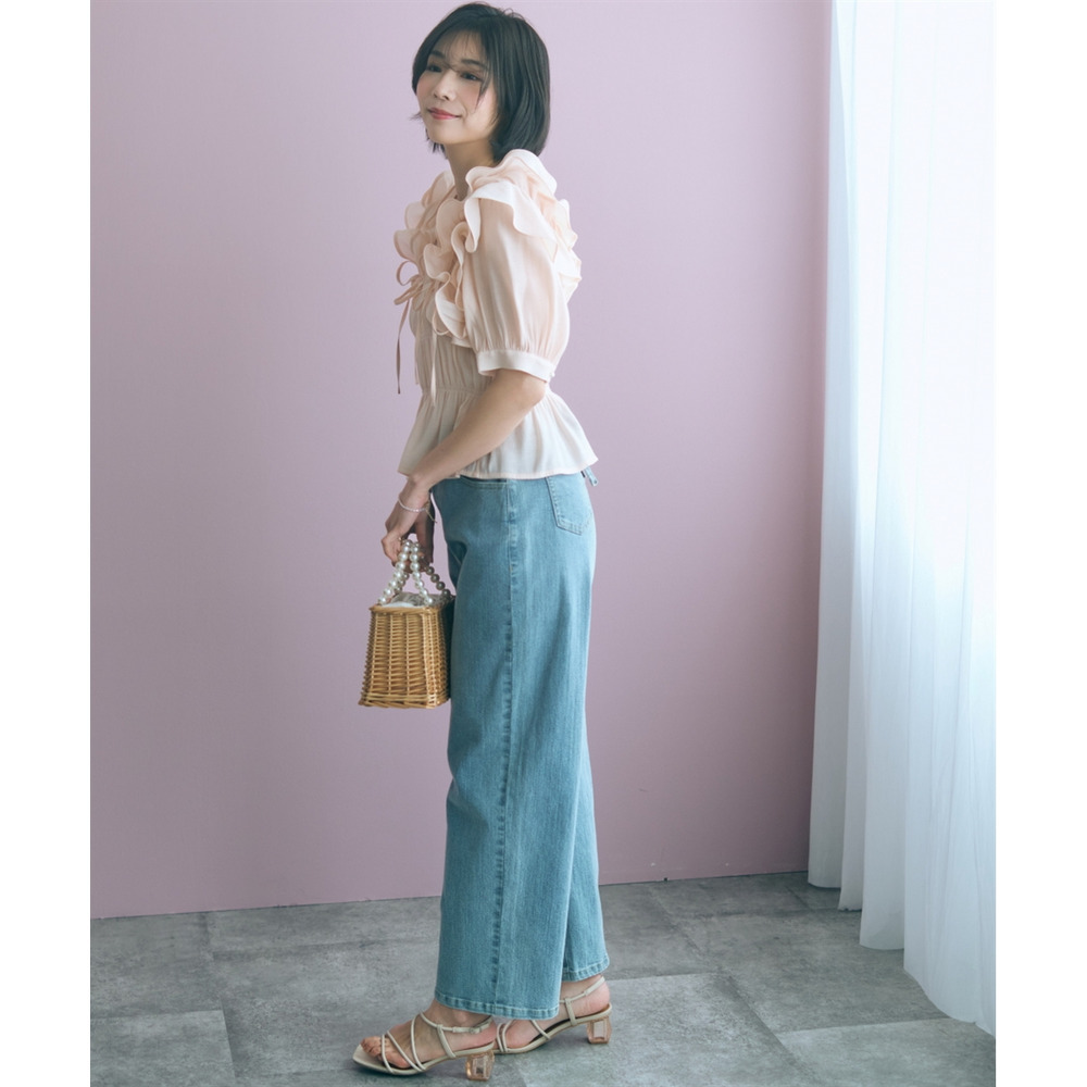 ギャザーフリルトップス 大きいサイズ marun24