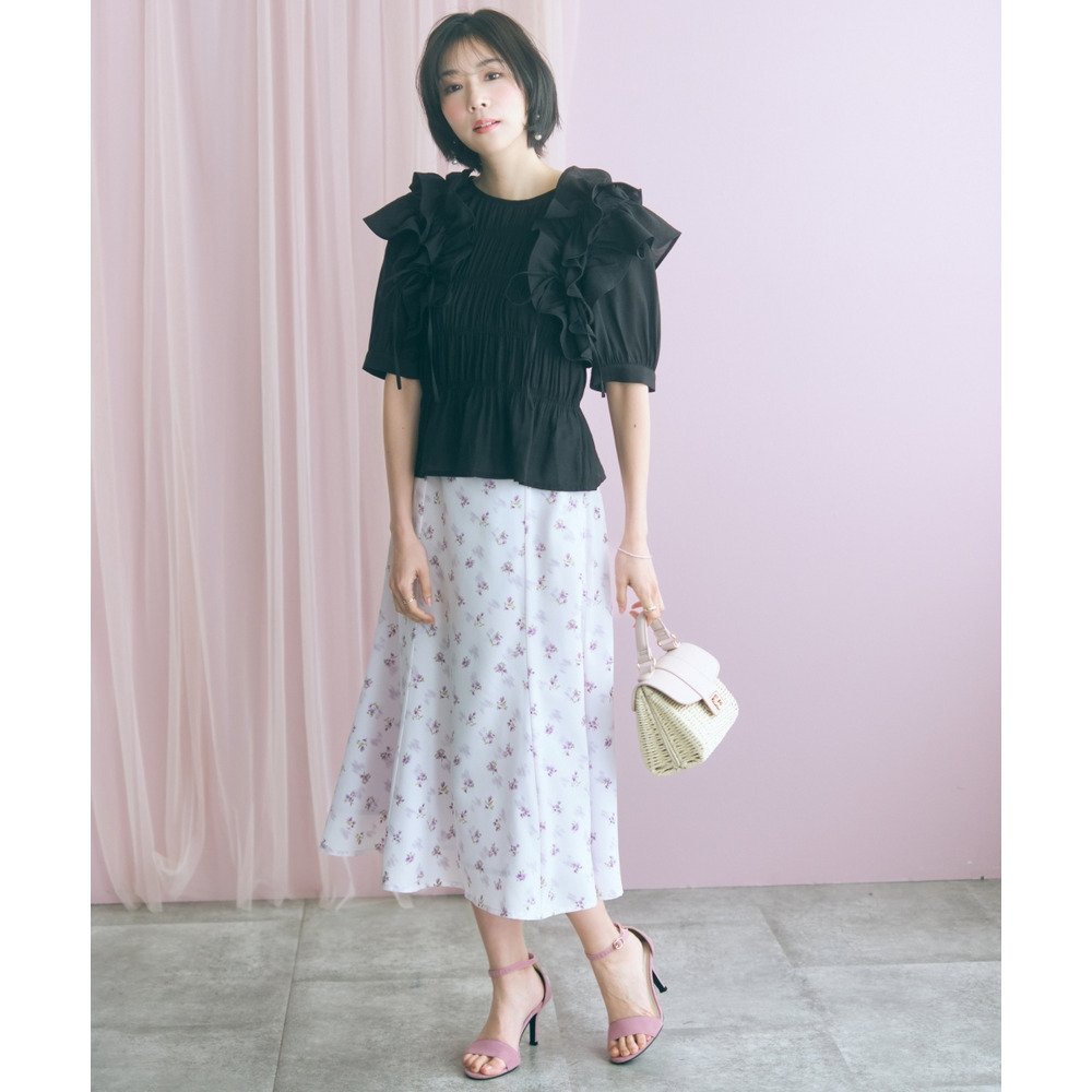 ギャザーフリルトップス 大きいサイズ marun27