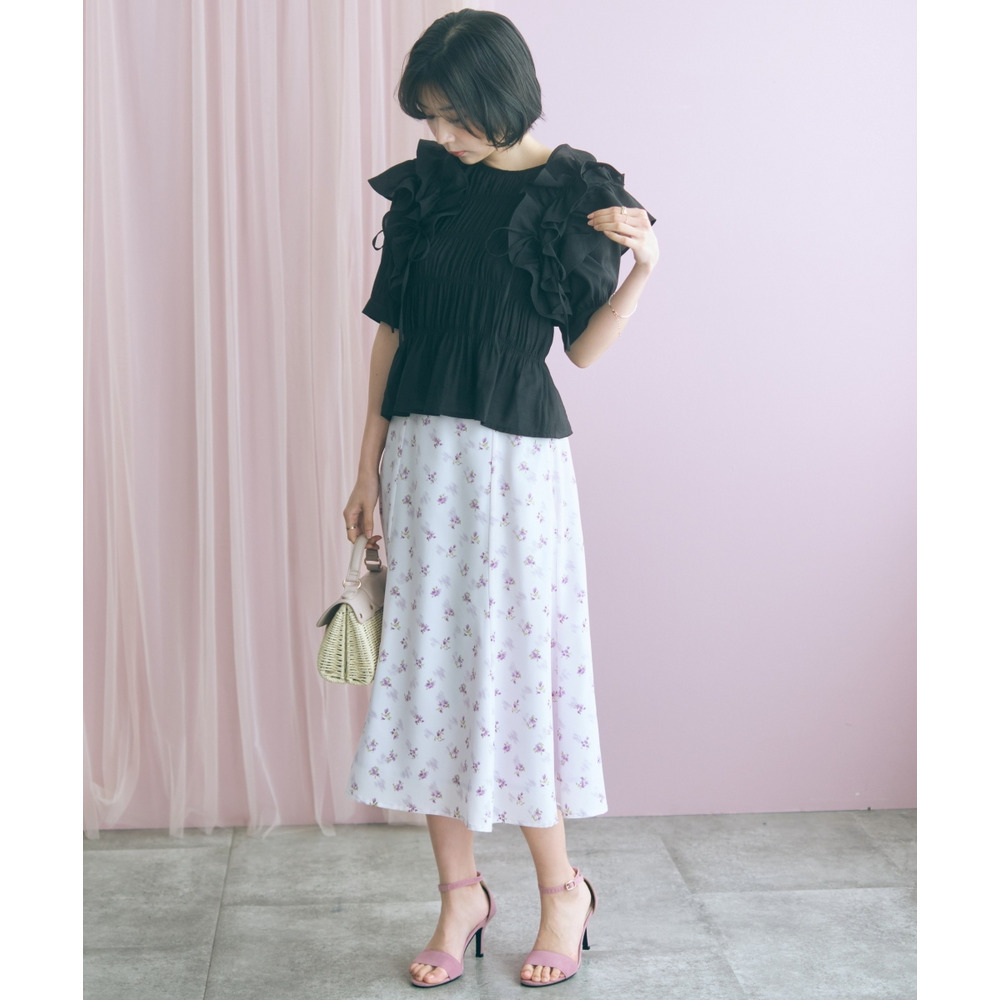 ギャザーフリルトップス 大きいサイズ marun28