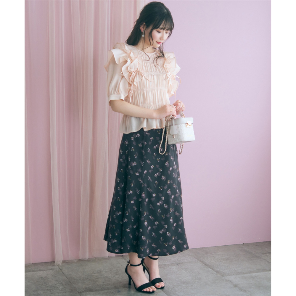 ギャザーフリルトップス 大きいサイズ marun4