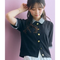 ダブルカラーショート丈カーディガン　大きいサイズ　marun