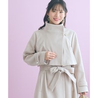 予約販売開始【nanaeさんコラボ】ダブルショールカラーロング丈コート　大きいサイズ　marun