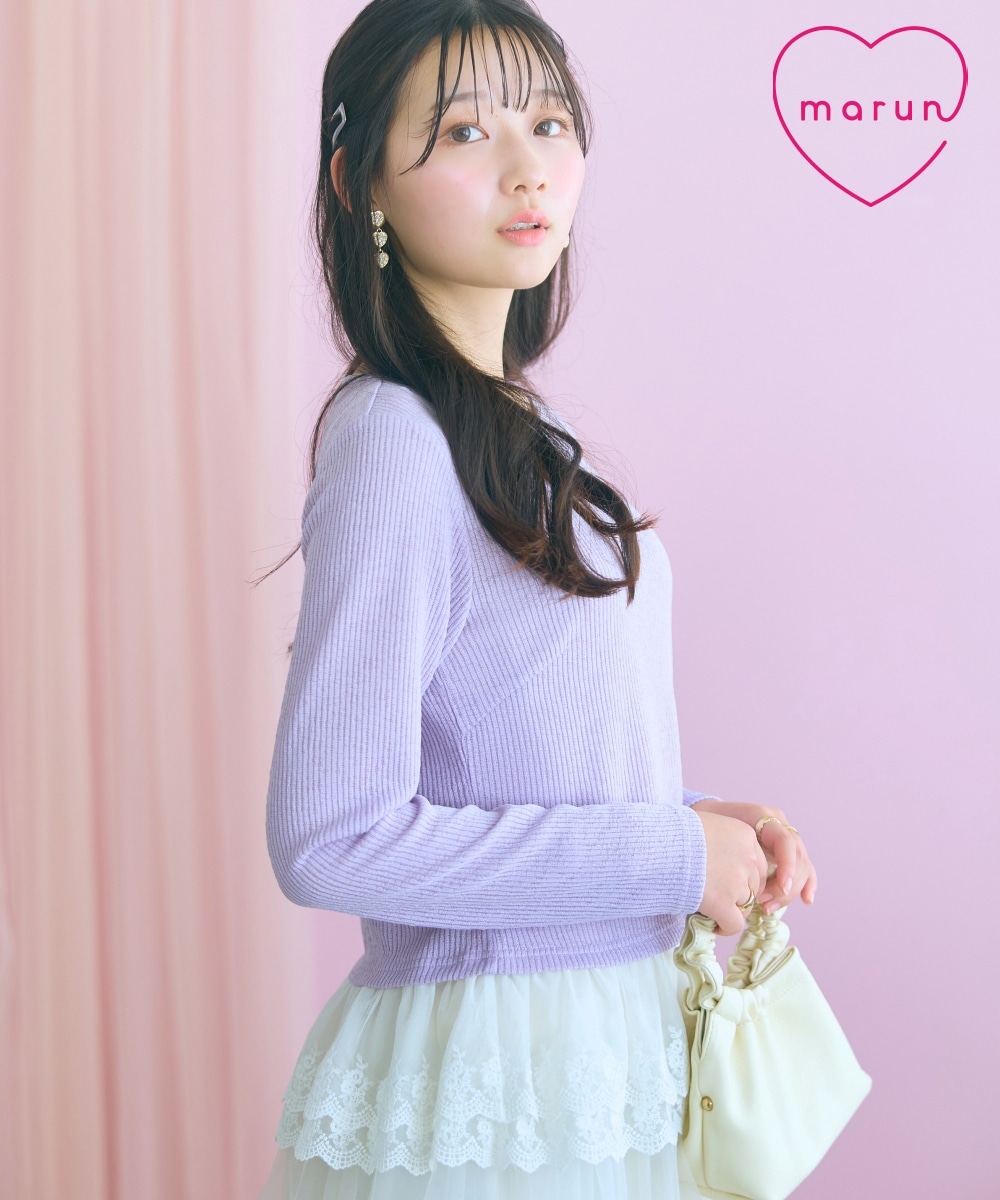 裾レース使いカットソートップス　大きいサイズ　marun
