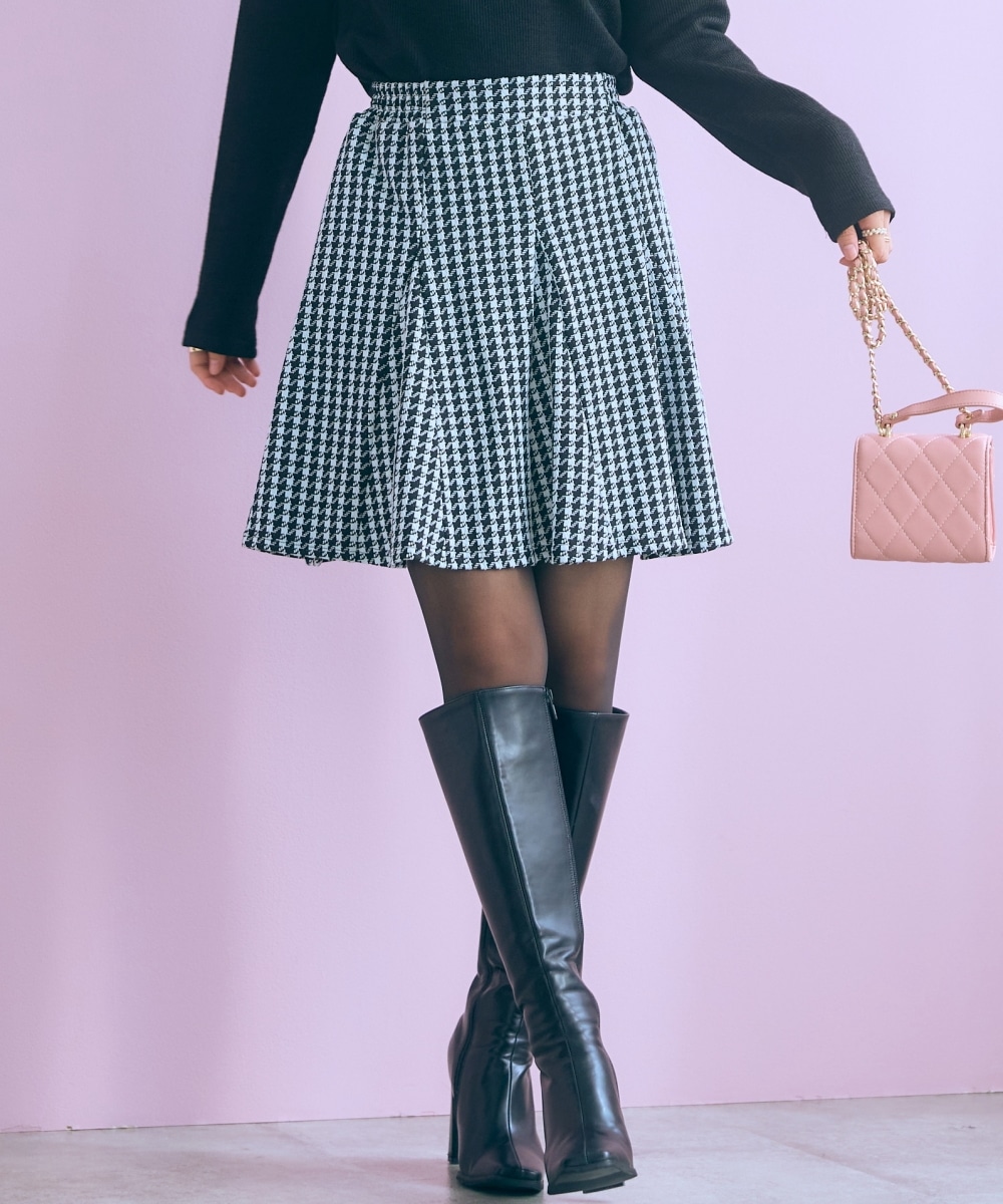 千鳥チェックジャガードスカート　大きいサイズ　marun