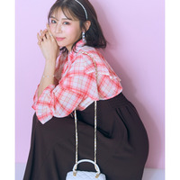 柄ブラウスドッキングワンピース　大きいサイズ　marun