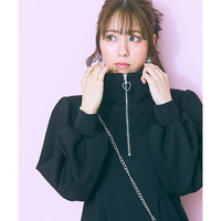 ハーフZIPタックフレアワンピース　大きいサイズ　marun