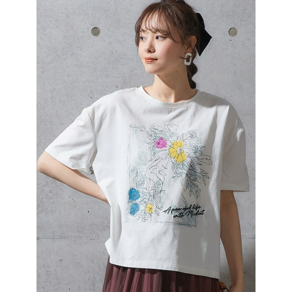 大きいサイズ（miclat）オリジナルプリントTシャツ くすみグリーン 1