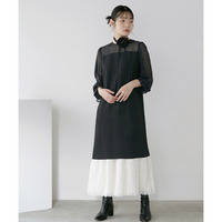 【結婚式・パーティー・オケージョンドレス】裾フリンジデザインワンピースドレス(チョーカー付き) 大きいサイズ Callarus
