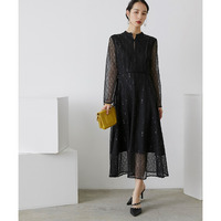 【結婚式・パーティー・オケージョンドレス】チャイナボタンパイピング切替デザインワンピースドレス 大きいサイズ　Callarus