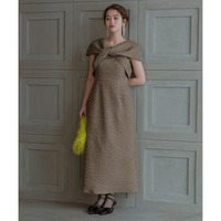 【結婚式・パーティー・オケージョンドレス】リボンデザインフクレジャガードワンピースドレス 大きいサイズ　Callarus