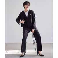 【入学式・卒業式・フォーマル】デザインショートジャケットパンツセットアップスーツ（ジャケット＋ジレ＋パンツ） 大きいサイズ　Callarus