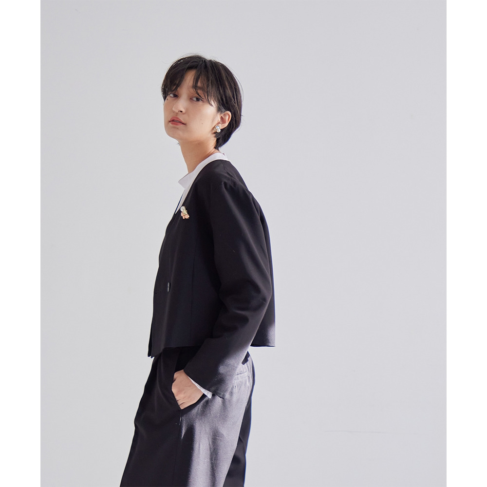 【入学式・卒業式・フォーマル】デザインショートジャケットパンツセットアップスーツ(ジャケット+ジレ+パンツ) 大きいサイズ Callarus13