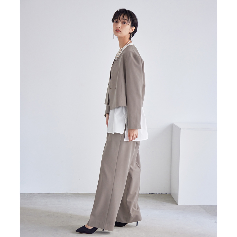 【入学式・卒業式・フォーマル】デザインショートジャケットパンツセットアップスーツ(ジャケット+ジレ+パンツ) 大きいサイズ Callarus19