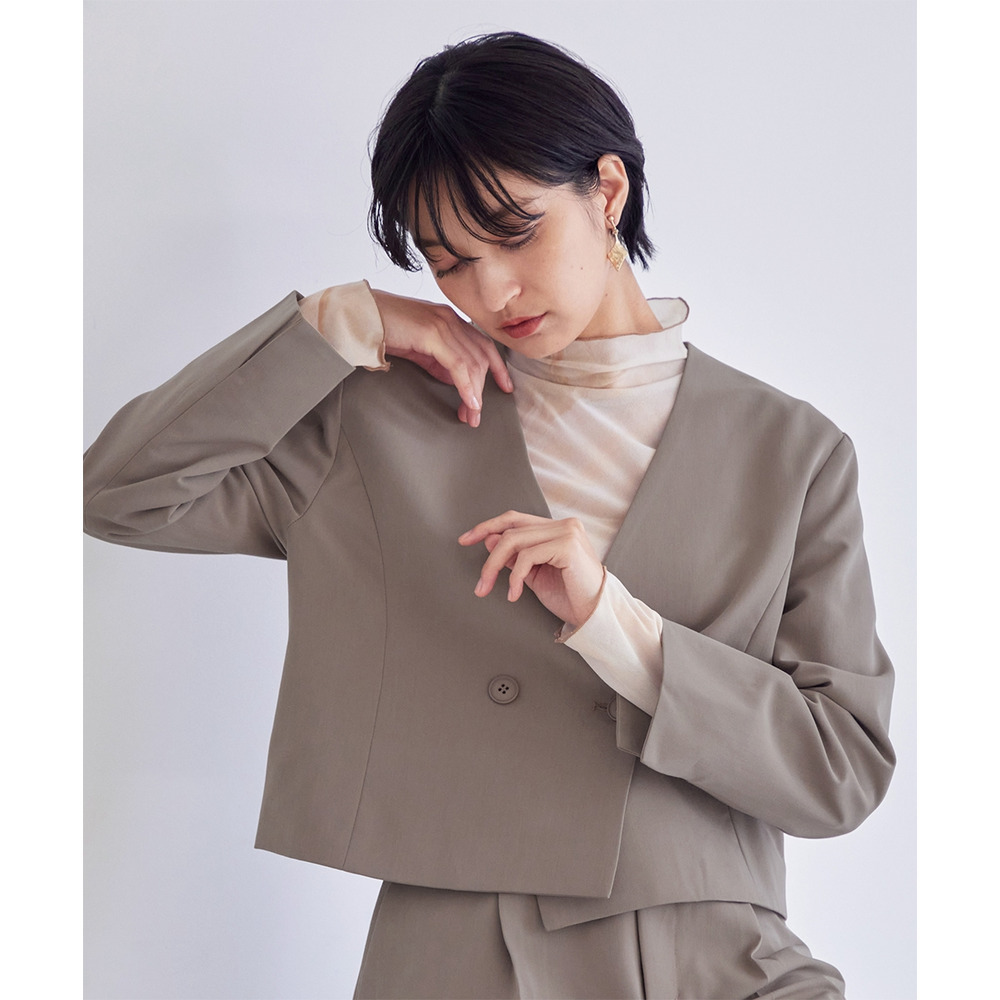 【入学式・卒業式・フォーマル】デザインショートジャケットパンツセットアップスーツ(ジャケット+ジレ+パンツ) 大きいサイズ Callarus20