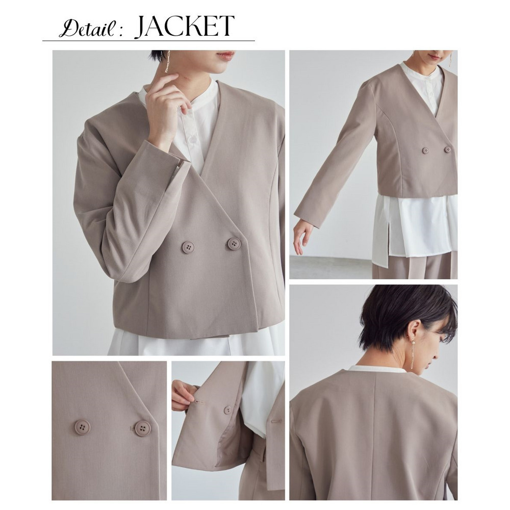 【入学式・卒業式・フォーマル】デザインショートジャケットパンツセットアップスーツ(ジャケット+ジレ+パンツ) 大きいサイズ Callarus22