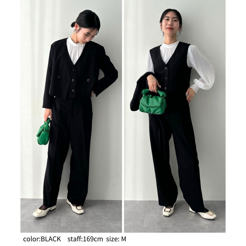 【入学式・卒業式・フォーマル】デザインショートジャケットパンツセットアップスーツ(ジャケット+ジレ+パンツ) 大きいサイズ Callarus25
