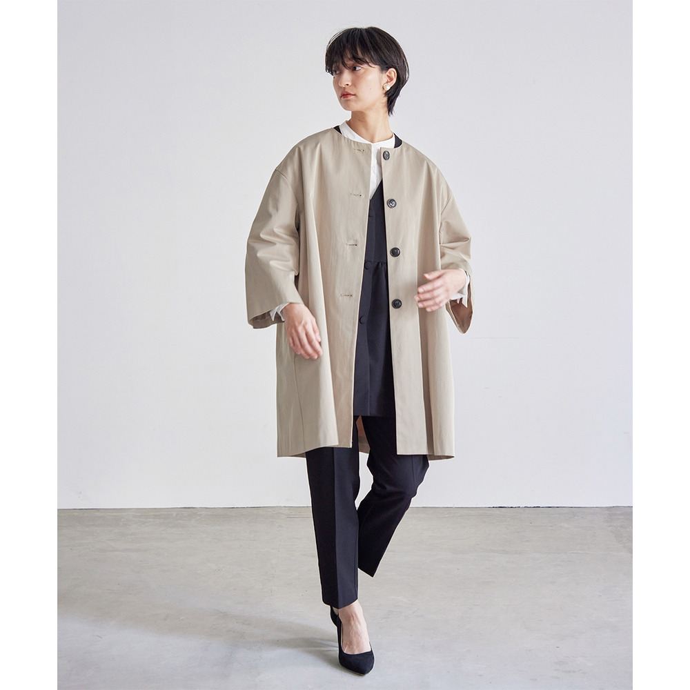 【入学式・卒業式・フォーマル】洗えるデザインノーカラーコート 大きいサイズ Callarus12