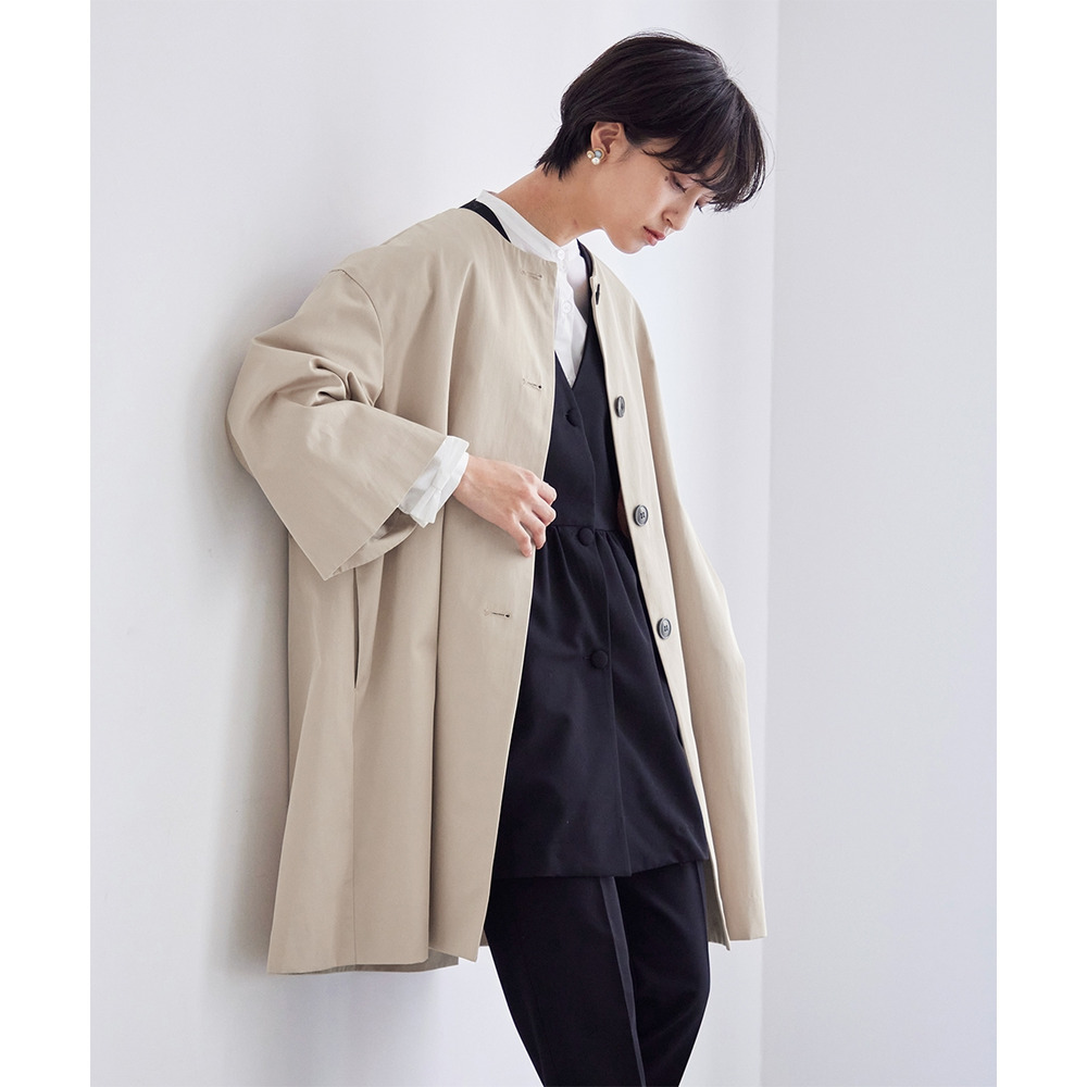 【入学式・卒業式・フォーマル】洗えるデザインノーカラーコート 大きいサイズ Callarus13