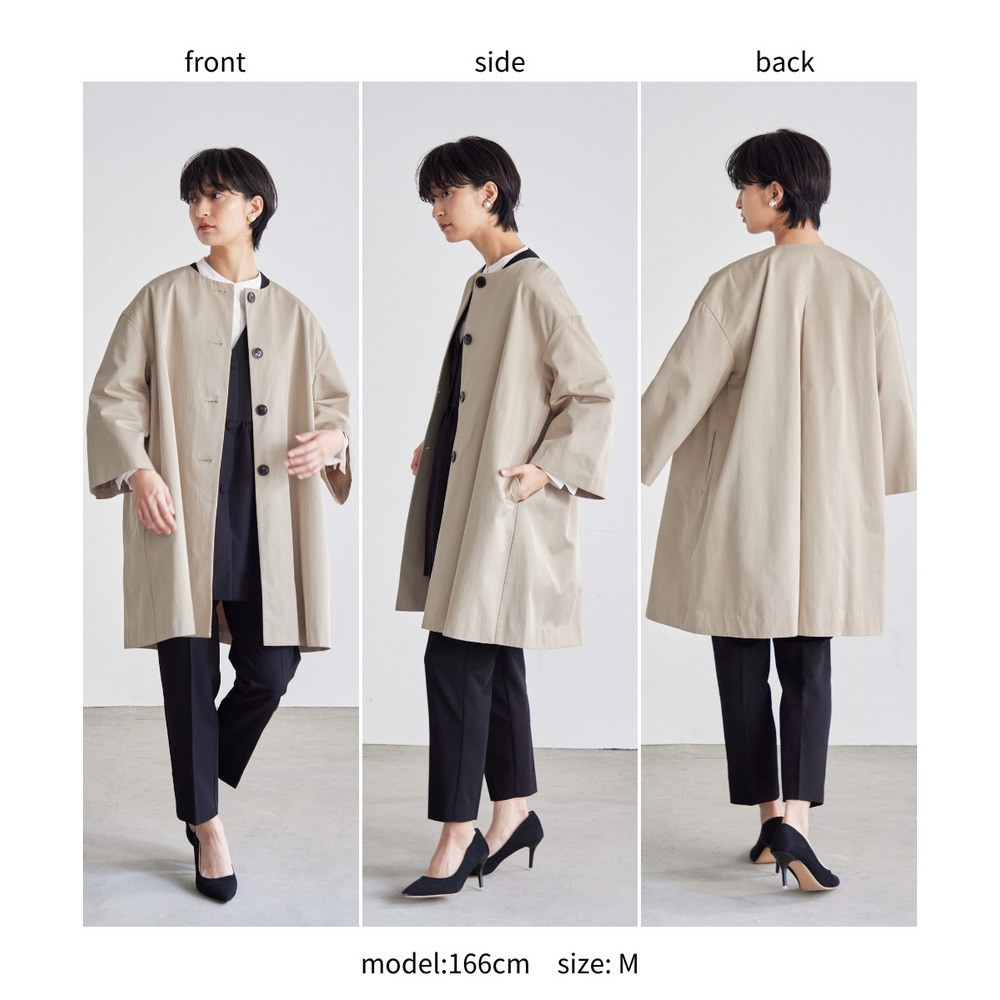 【入学式・卒業式・フォーマル】洗えるデザインノーカラーコート 大きいサイズ Callarus16