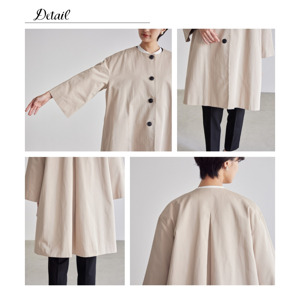 【入学式・卒業式・フォーマル】洗えるデザインノーカラーコート 大きいサイズ Callarus17