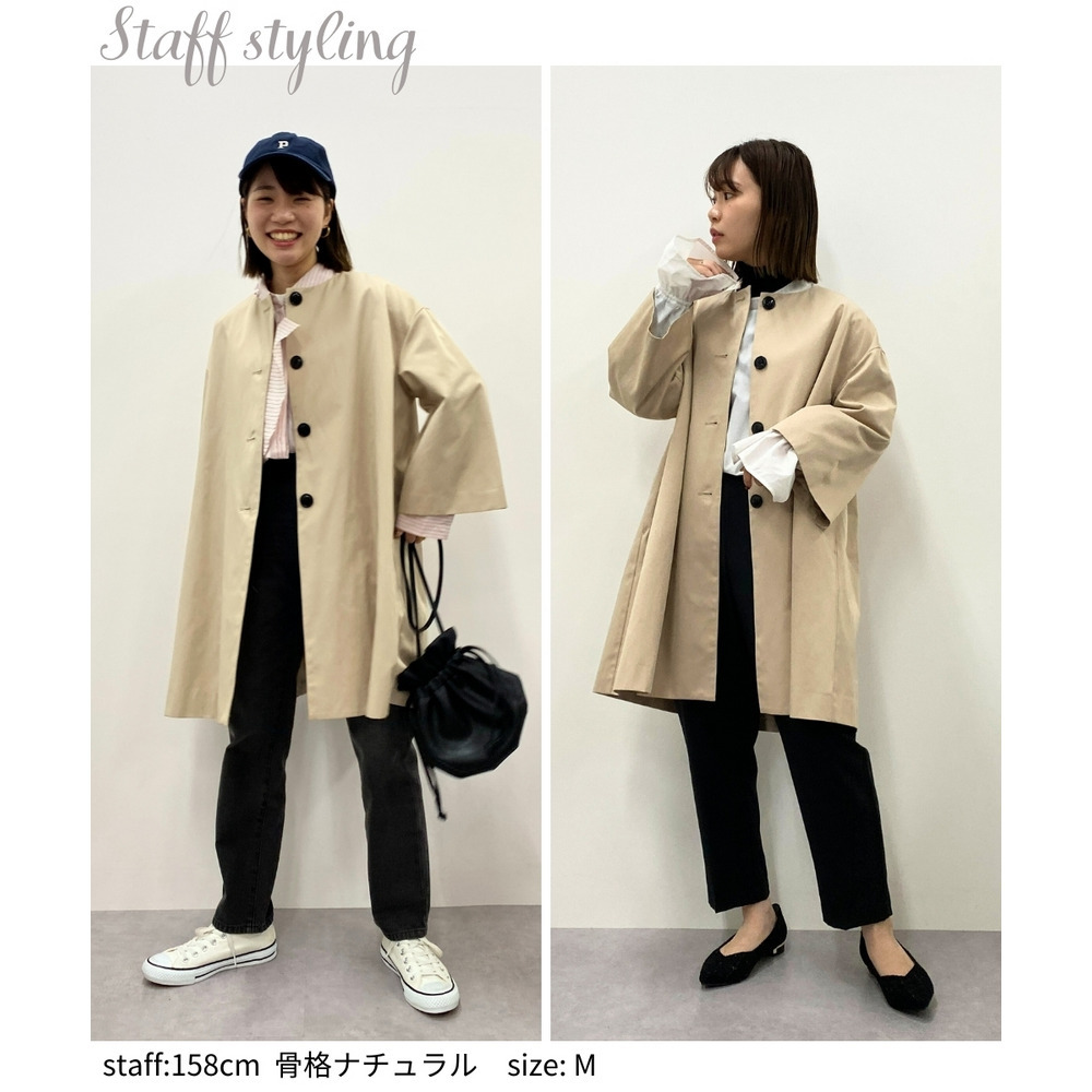 【入学式・卒業式・フォーマル】洗えるデザインノーカラーコート 大きいサイズ Callarus19