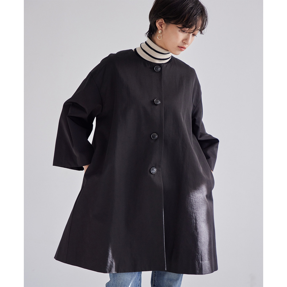 【入学式・卒業式・フォーマル】洗えるデザインノーカラーコート 大きいサイズ Callarus1