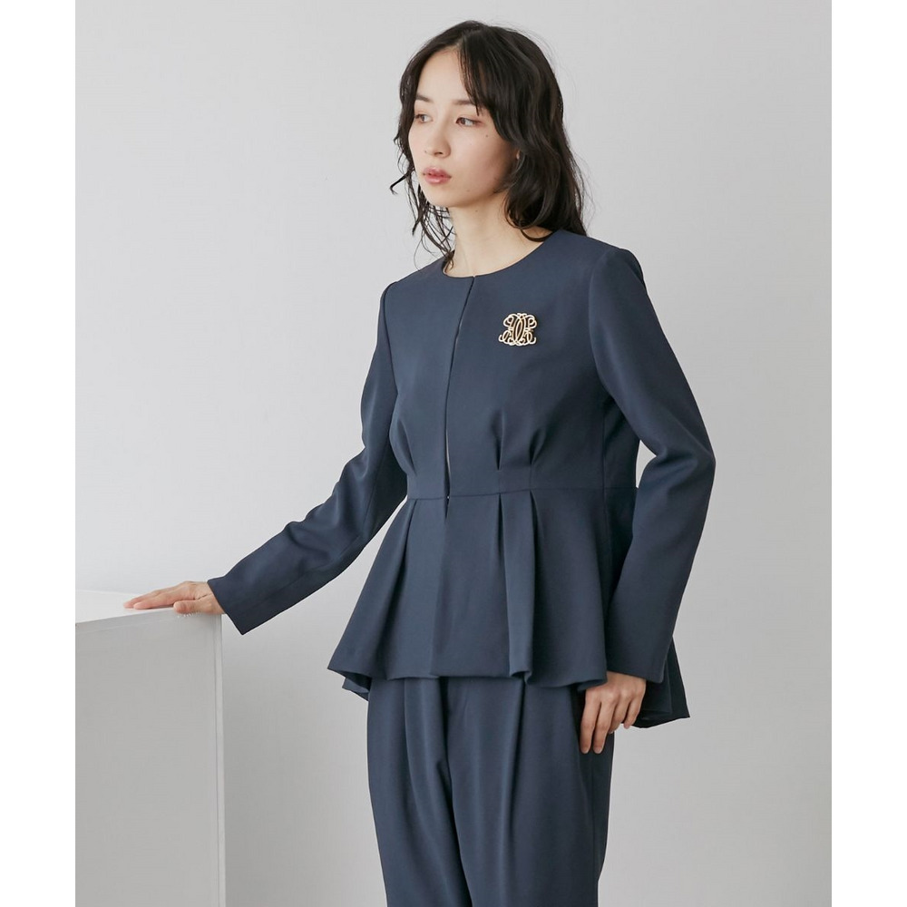 【入学式・卒業式・フォーマル】洗えるデザイン3点セットスーツ(ペプラムジャケット+ブラウス+パンツ) 大きいサイズ Callarus10