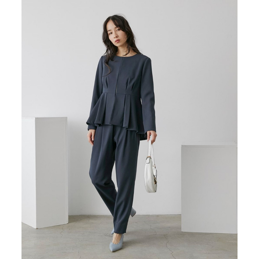 【入学式・卒業式・フォーマル】洗えるデザイン3点セットスーツ(ペプラムジャケット+ブラウス+パンツ) 大きいサイズ Callarus11