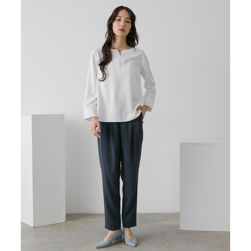 【入学式・卒業式・フォーマル】洗えるデザイン3点セットスーツ(ペプラムジャケット+ブラウス+パンツ) 大きいサイズ Callarus12