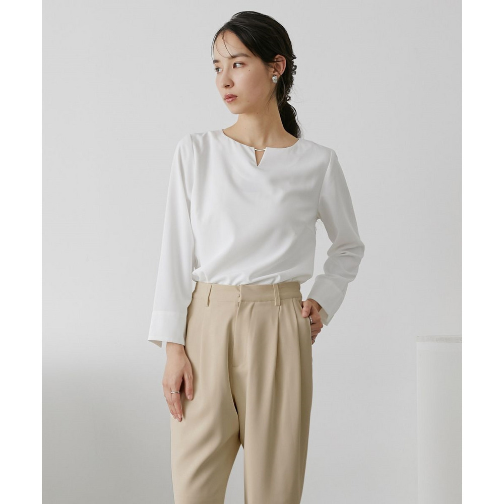 【入学式・卒業式・フォーマル】洗えるデザイン3点セットスーツ(ペプラムジャケット+ブラウス+パンツ) 大きいサイズ Callarus13