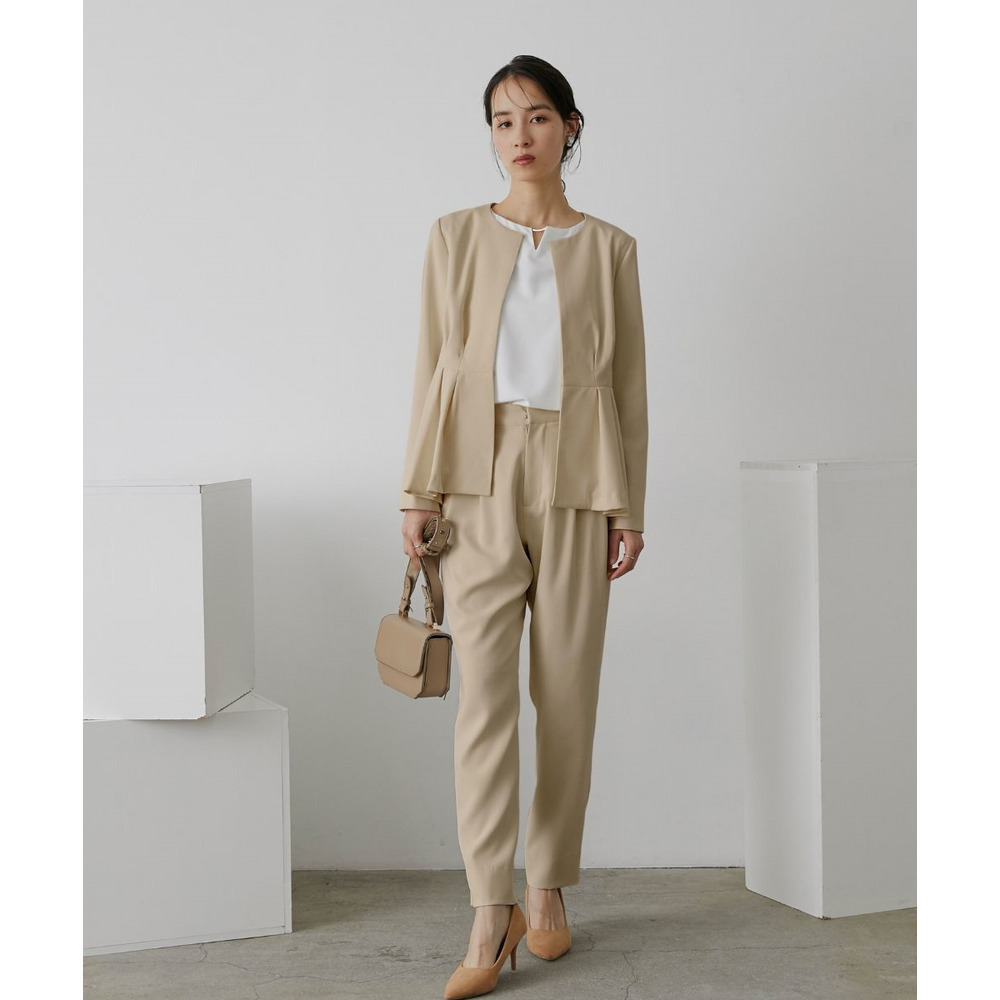 【入学式・卒業式・フォーマル】洗えるデザイン3点セットスーツ(ペプラムジャケット+ブラウス+パンツ) 大きいサイズ Callarus14