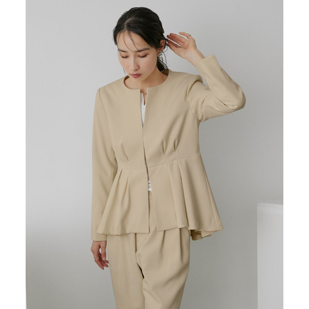 【入学式・卒業式・フォーマル】洗えるデザイン3点セットスーツ(ペプラムジャケット+ブラウス+パンツ) 大きいサイズ Callarus16