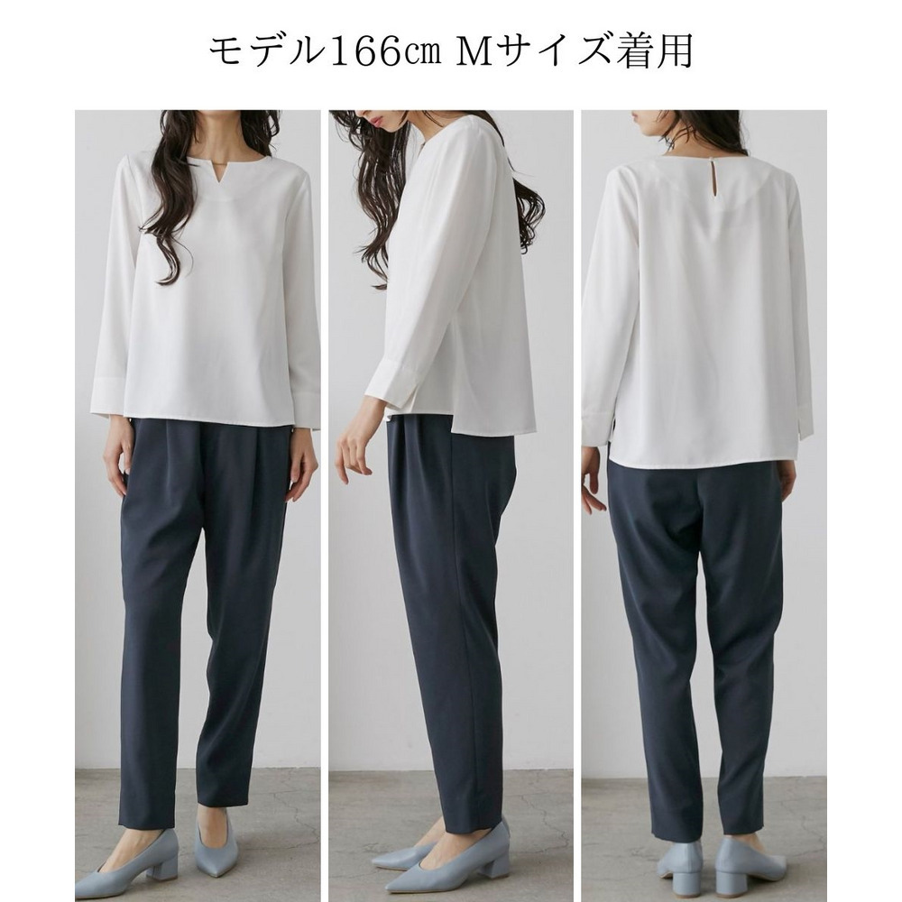 【入学式・卒業式・フォーマル】洗えるデザイン3点セットスーツ(ペプラムジャケット+ブラウス+パンツ) 大きいサイズ Callarus19