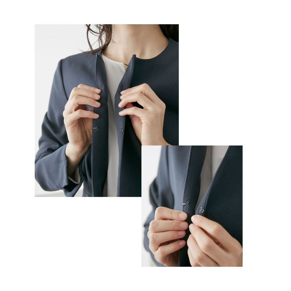 【入学式・卒業式・フォーマル】洗えるデザイン3点セットスーツ(ペプラムジャケット+ブラウス+パンツ) 大きいサイズ Callarus21