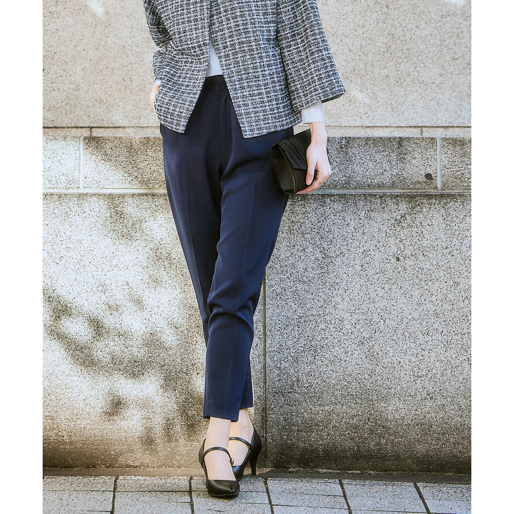 【入学式・卒業式・フォーマル】カットツイードノーカラーデザインジャケット+ストレッチパンツスーツ 大きいサイズ Callarus7