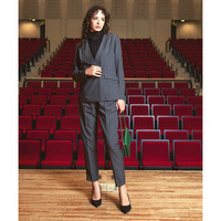 【入学式・卒業式・フォーマル】アシンメトリー襟デザインジャケット+ストレッチパンツセットアップ 大きいサイズ　Callarus