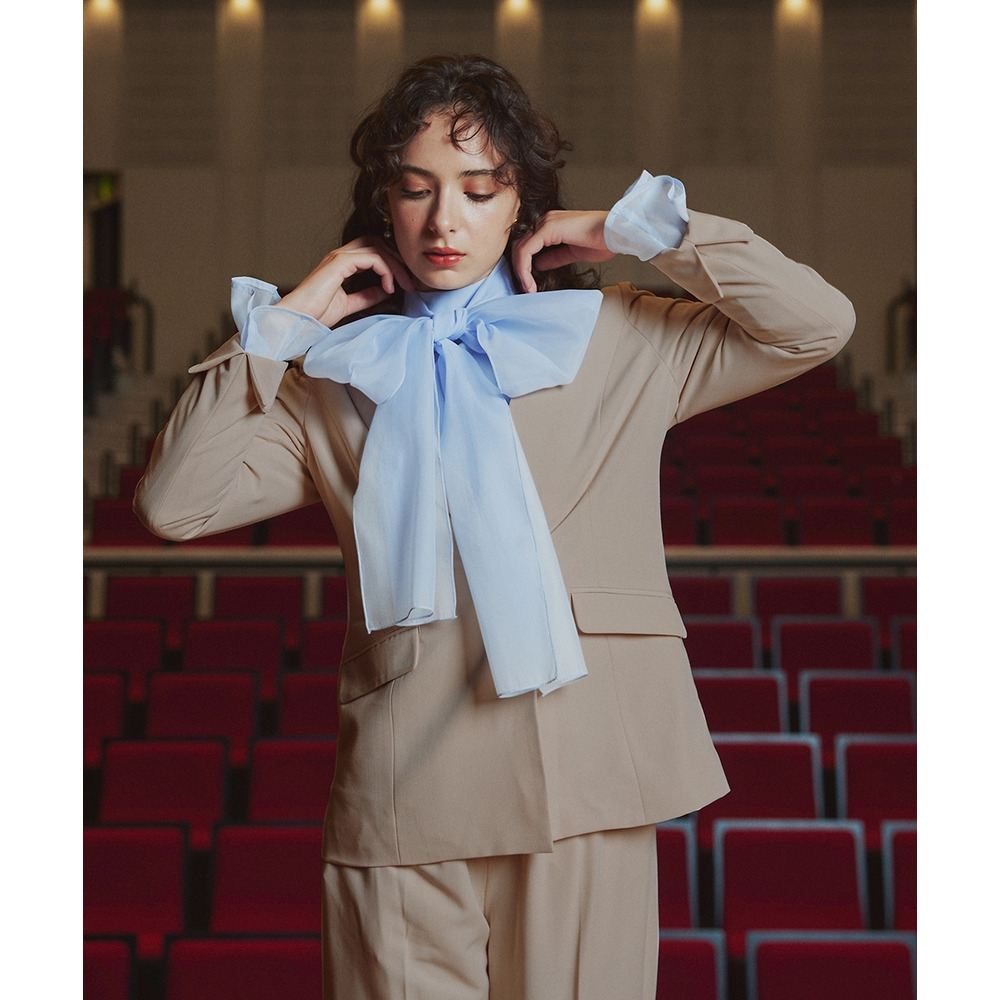 【入学式・卒業式・フォーマル】アシンメトリー襟デザインジャケット+ストレッチパンツセットアップ 大きいサイズ Callarus13