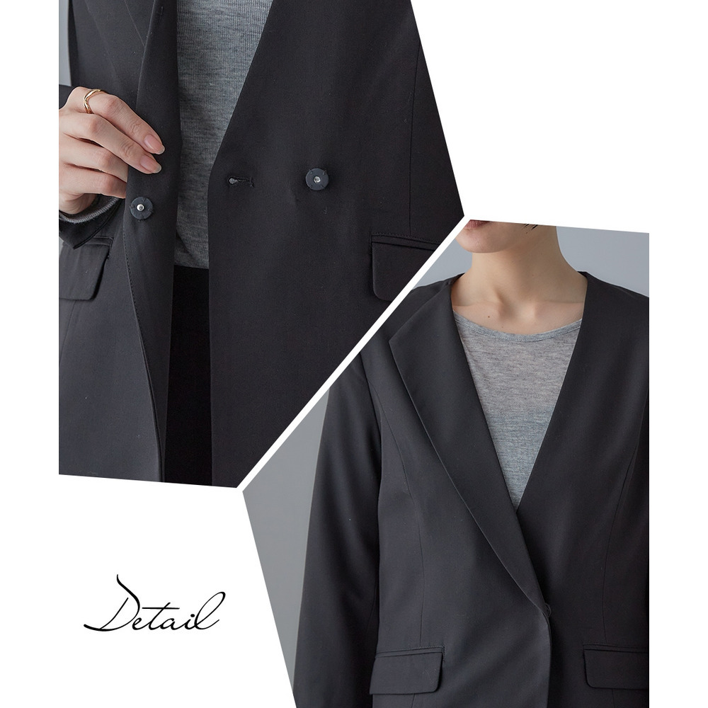 【入学式・卒業式・フォーマル】アシンメトリー襟デザインジャケット+ストレッチパンツセットアップ 大きいサイズ Callarus27