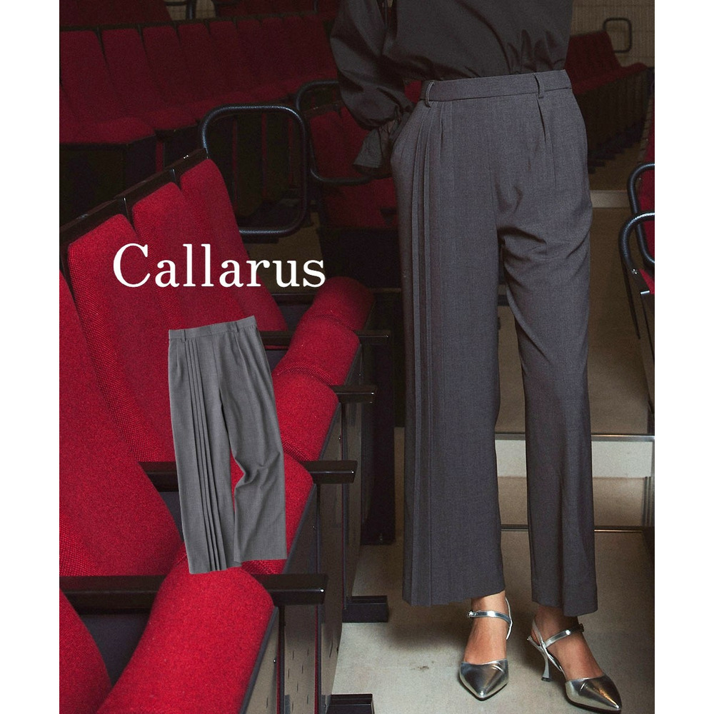 【入学式・卒業式・フォーマル】<単品>ストレッチアシンメトリープリーツデザインパンツ 大きいサイズ Callarus1