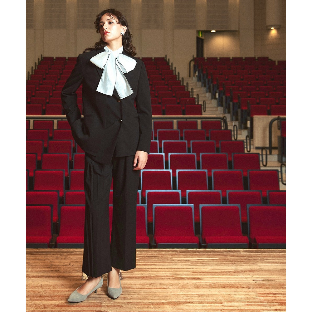 【入学式・卒業式・フォーマル】<単品>ストレッチアシンメトリープリーツデザインパンツ 大きいサイズ Callarus10