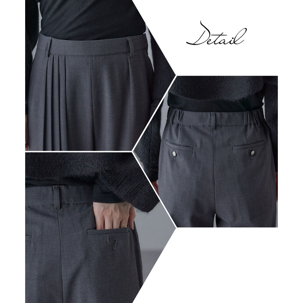 【入学式・卒業式・フォーマル】<単品>ストレッチアシンメトリープリーツデザインパンツ 大きいサイズ Callarus29