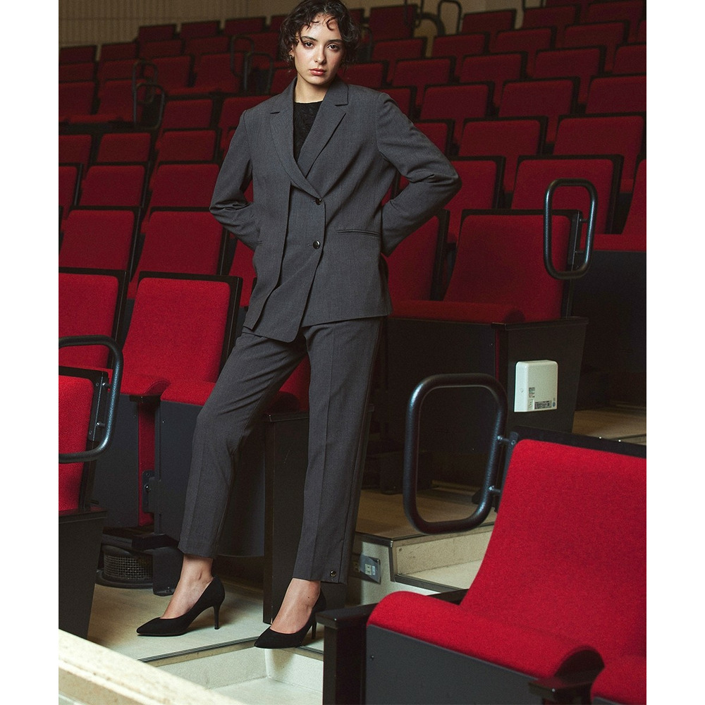 【入学式・卒業式・フォーマル】<単品>ストレッチ裾ボタンデザインテーパードパンツ 大きいサイズ Callarus10