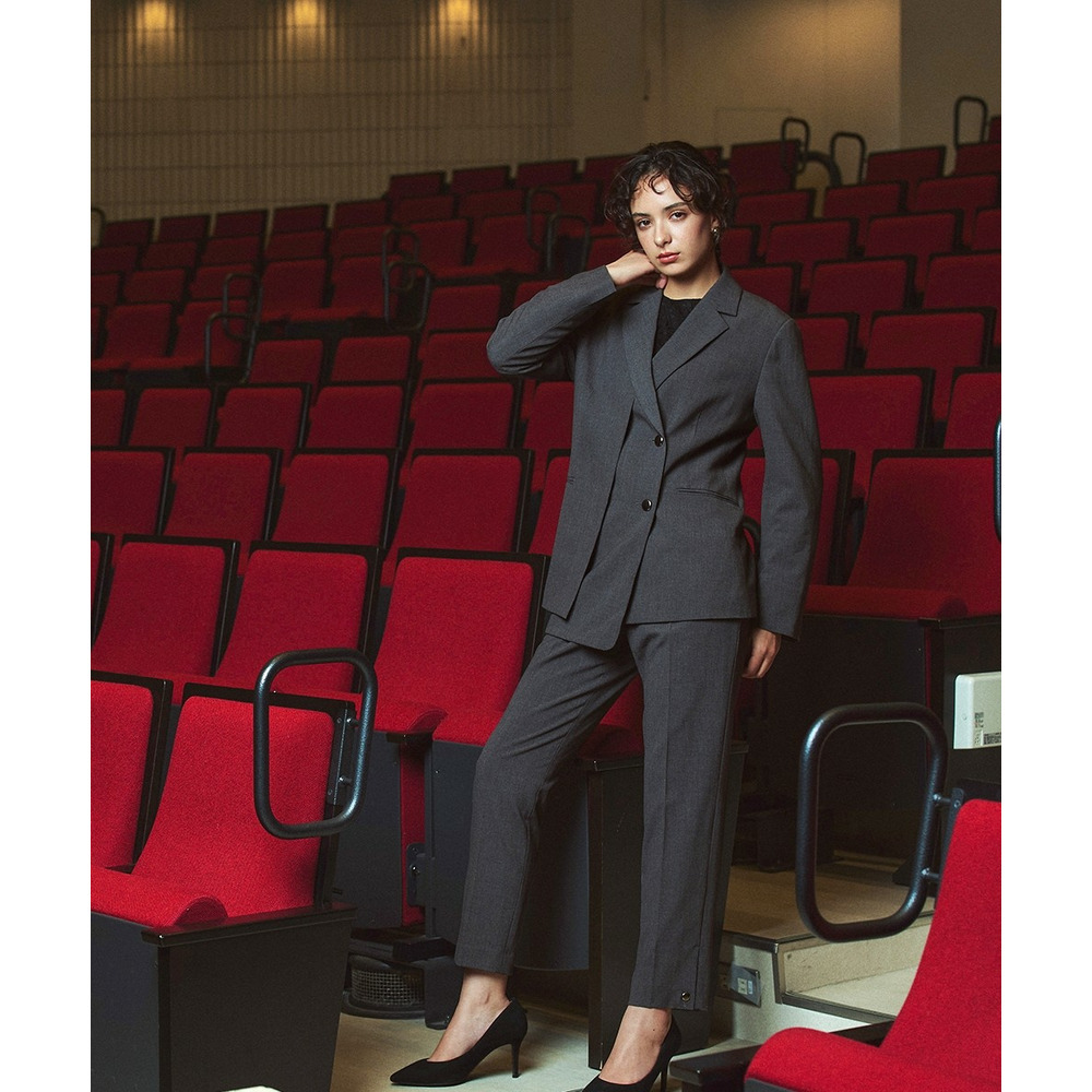 【入学式・卒業式・フォーマル】<単品>ストレッチ裾ボタンデザインテーパードパンツ 大きいサイズ Callarus11