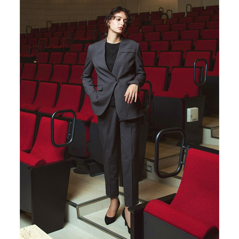 【入学式・卒業式・フォーマル】<単品>ストレッチ裾ボタンデザインテーパードパンツ 大きいサイズ Callarus13