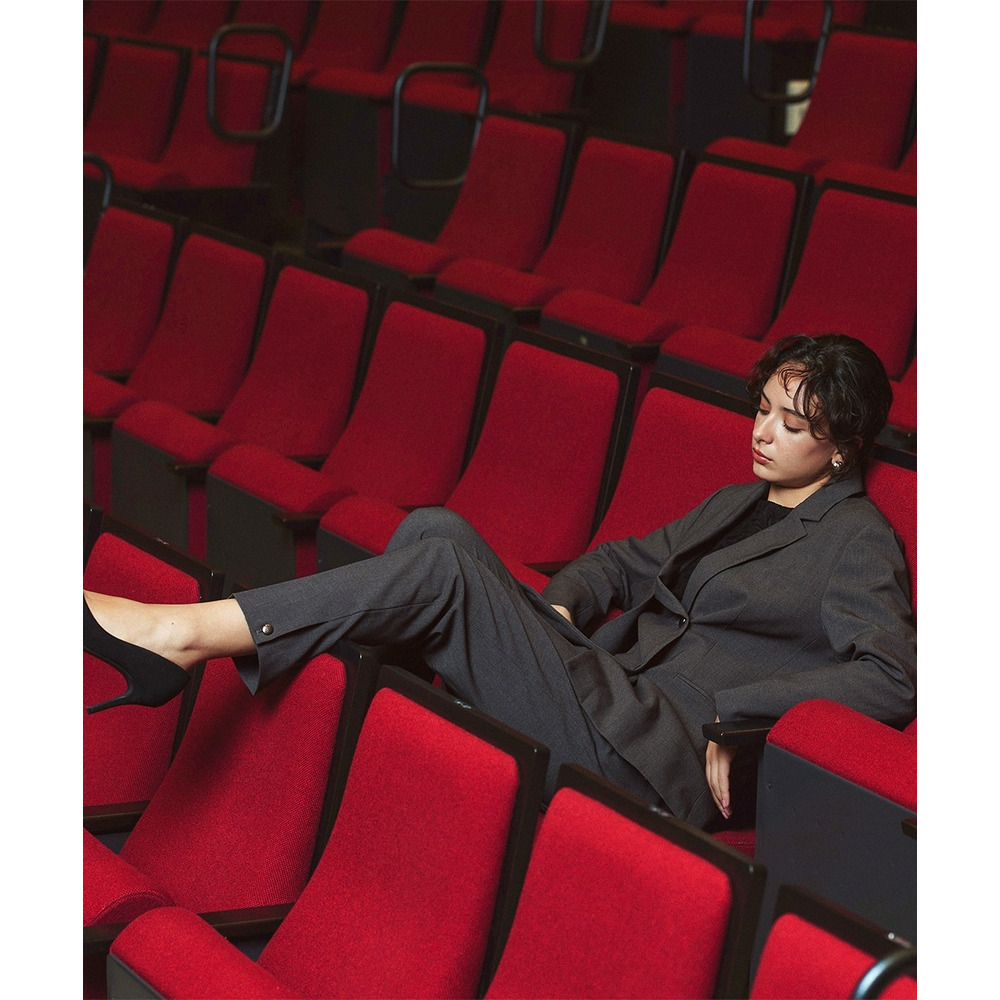 【入学式・卒業式・フォーマル】<単品>ストレッチ裾ボタンデザインテーパードパンツ 大きいサイズ Callarus15