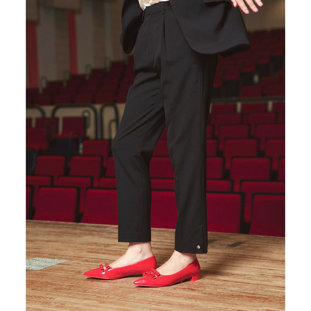 【入学式・卒業式・フォーマル】<単品>ストレッチ裾ボタンデザインテーパードパンツ 大きいサイズ Callarus19