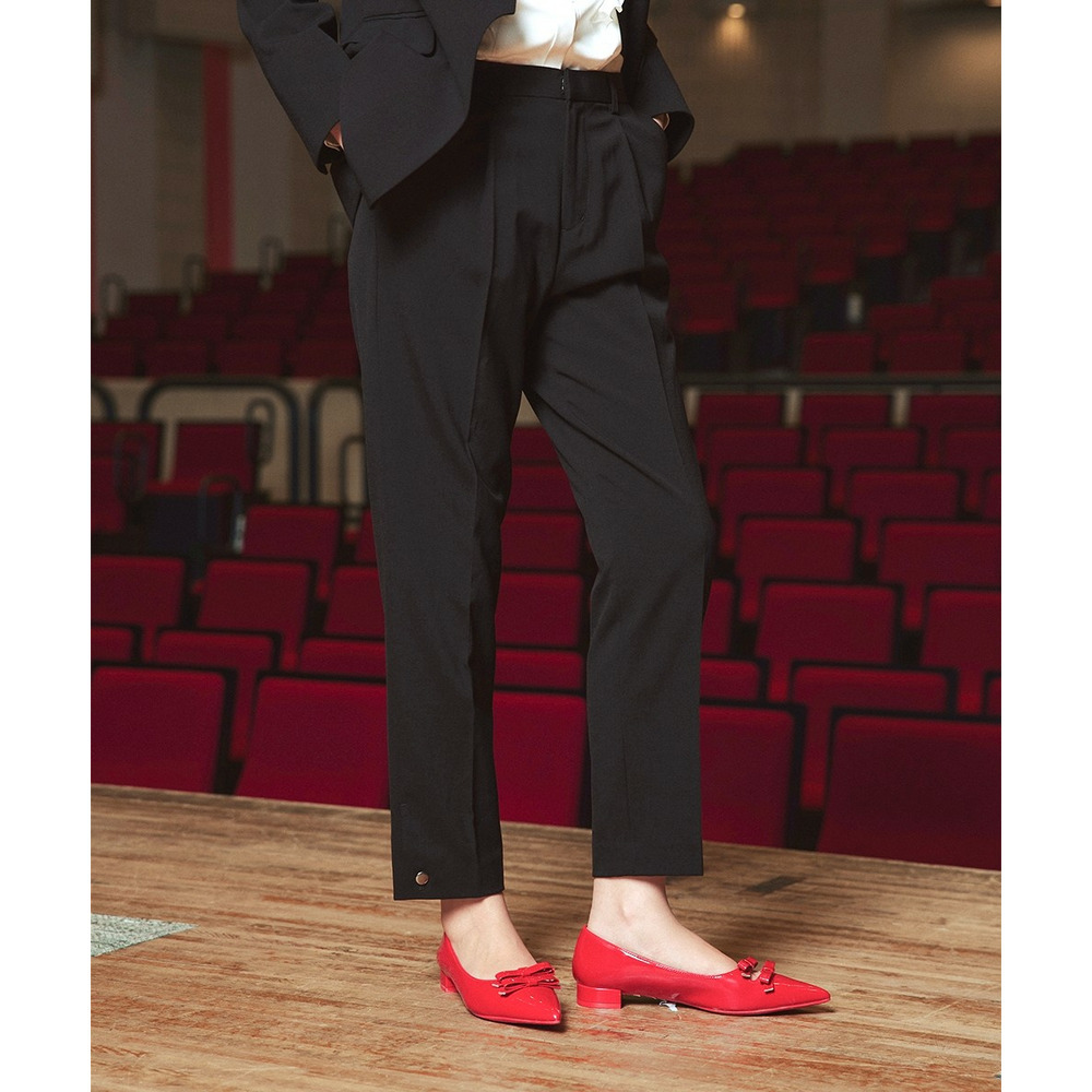 【入学式・卒業式・フォーマル】<単品>ストレッチ裾ボタンデザインテーパードパンツ 大きいサイズ Callarus20