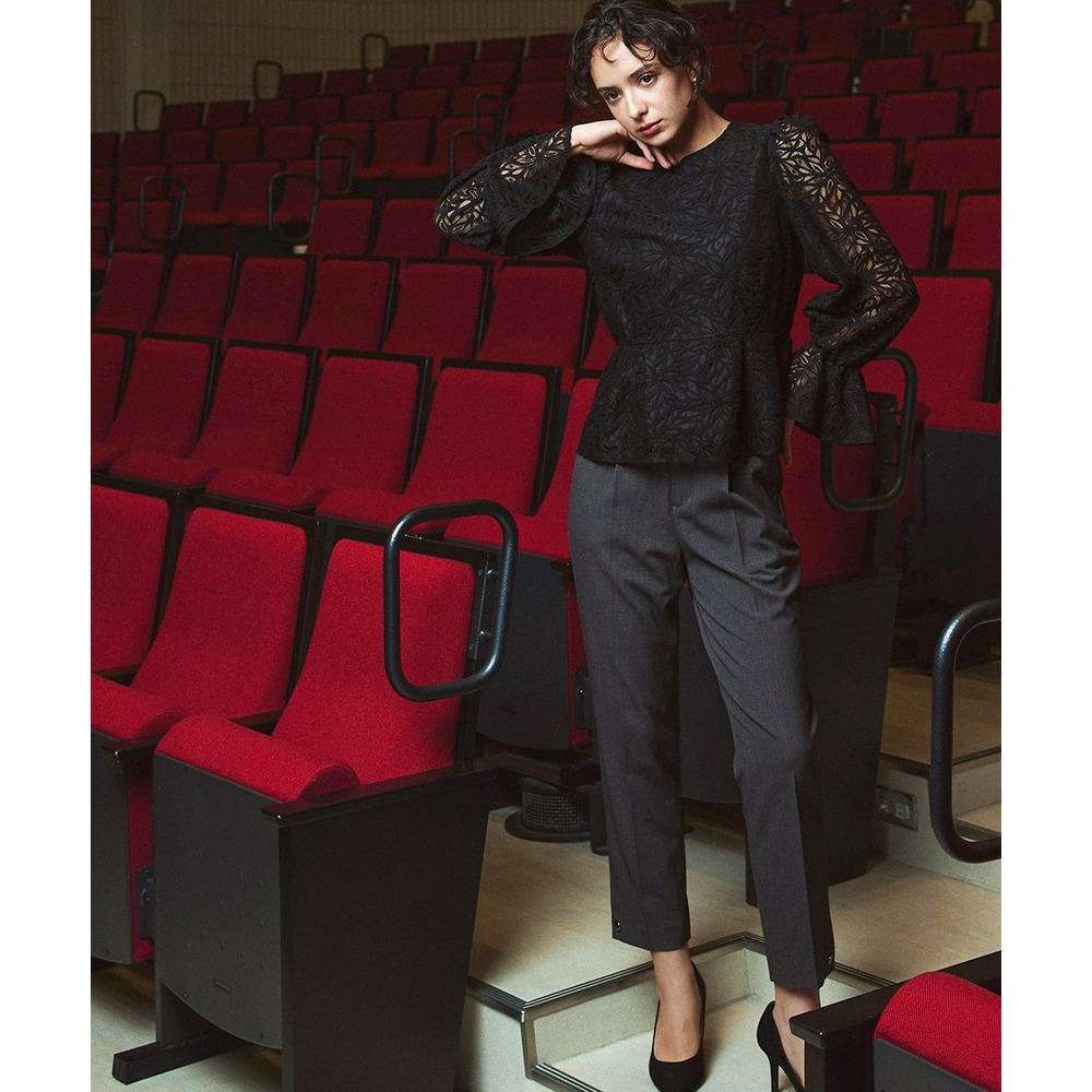 【入学式・卒業式・フォーマル】<単品>ストレッチ裾ボタンデザインテーパードパンツ 大きいサイズ Callarus8