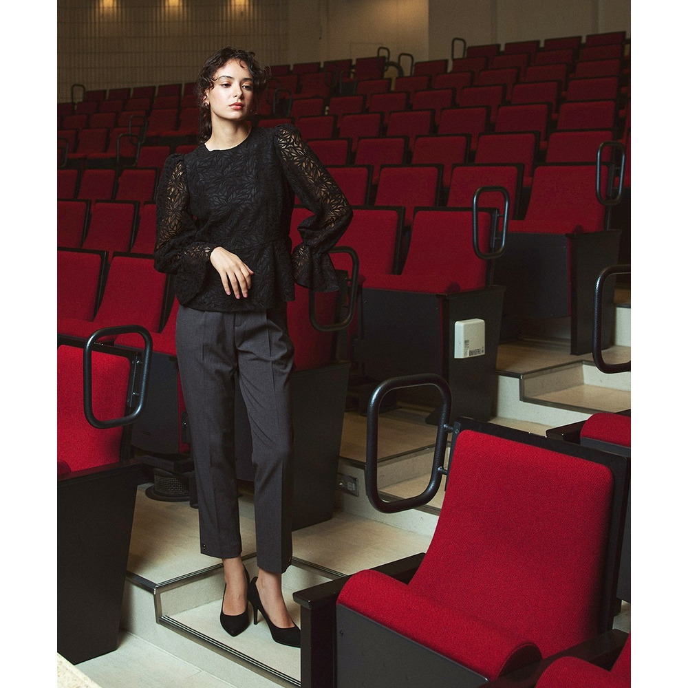 【入学式・卒業式・フォーマル】<単品>ストレッチ裾ボタンデザインテーパードパンツ 大きいサイズ Callarus9