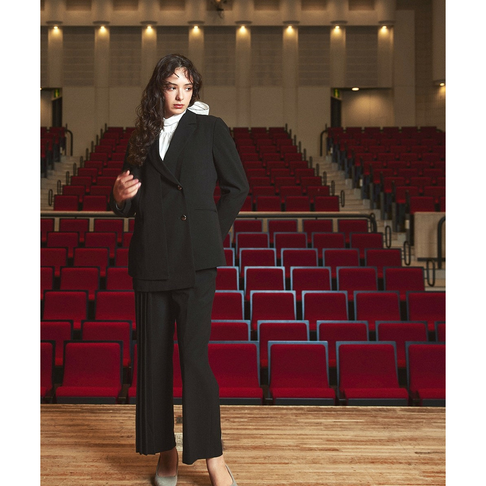 【入学式・卒業式・フォーマル】<単品>ストレッチレイヤーデザインテーラードジャケット 大きいサイズ Callarus11